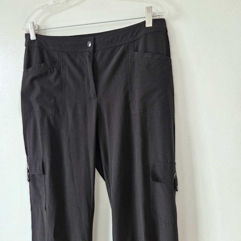 Zenergy By Chico's Black Cargo Lounge Pants Comfy Hiking Outdoor Sporty Size 1 8
